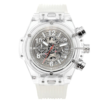 Men's Luxury Business Watch – Hollow Dial, Quartz Movement, Silicone Band - Kasbah Souq