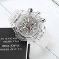 Men's Luxury Business Watch – Hollow Dial, Quartz Movement, Silicone Band - Kasbah Souq
