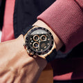 OLEVS Men's Luxury Chronograph Watch – Sport, Waterproof, Silicone Strap, Moon Phase Dial - Kasbah Souq